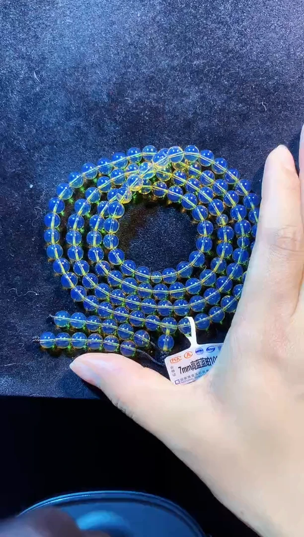 手链琥珀未镶嵌7MM 高蓝 108