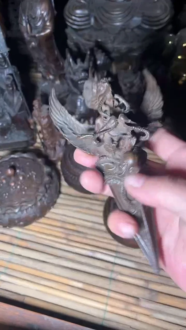 香榧木摆件---------（墨序甄选）铜大鹏鸟