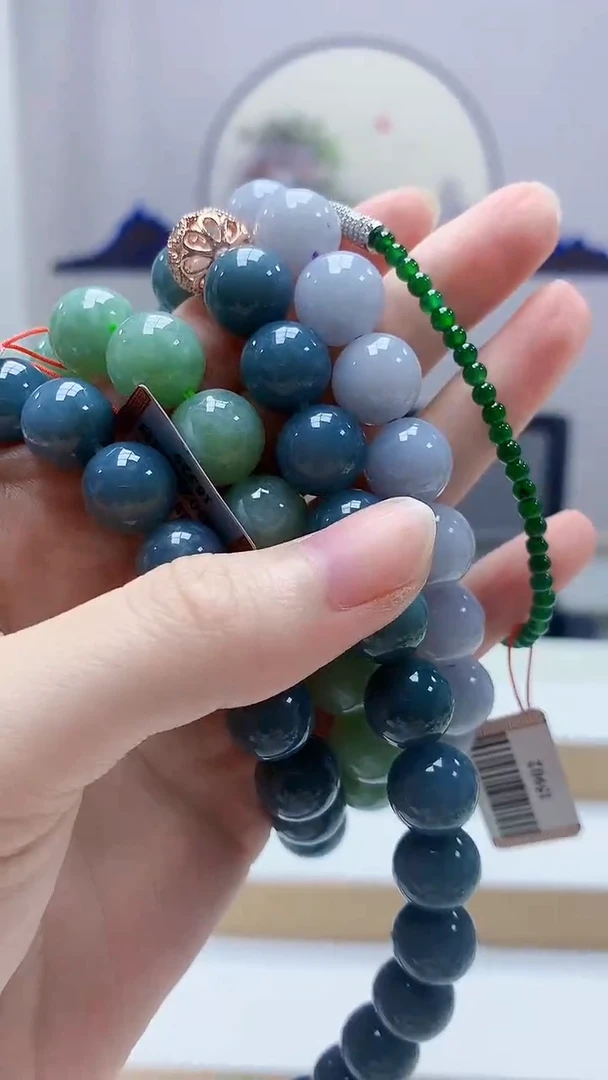 未镶嵌定制翡翠阡**丝4852zm-毛货珠链一套141