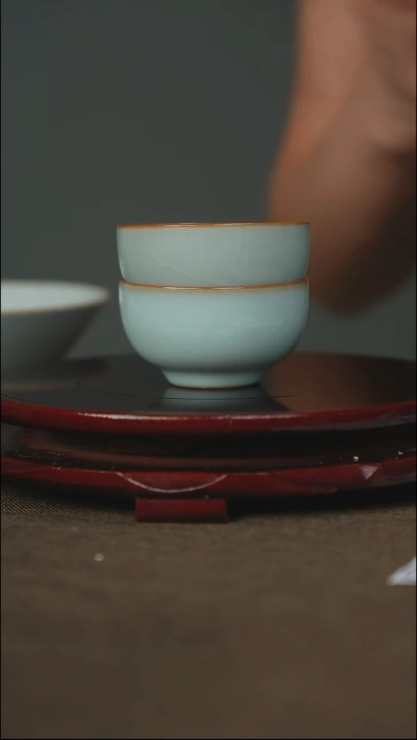 君*笑敛口杯 带底款 四只