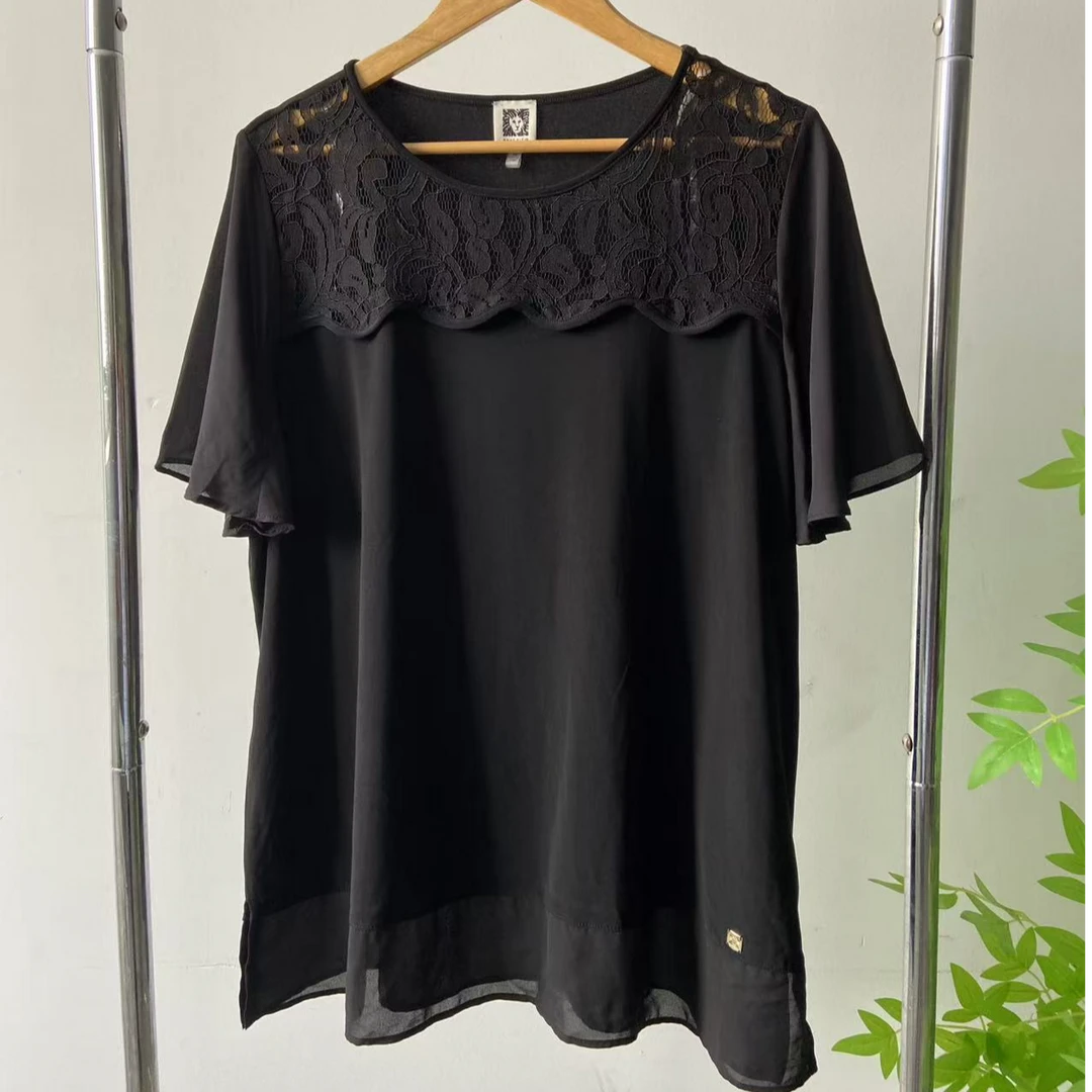 A137欧式镂空蝴蝶袖短袖