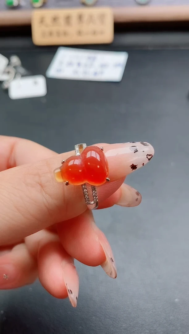 银S925镶嵌戒指玛瑙/玉髓1