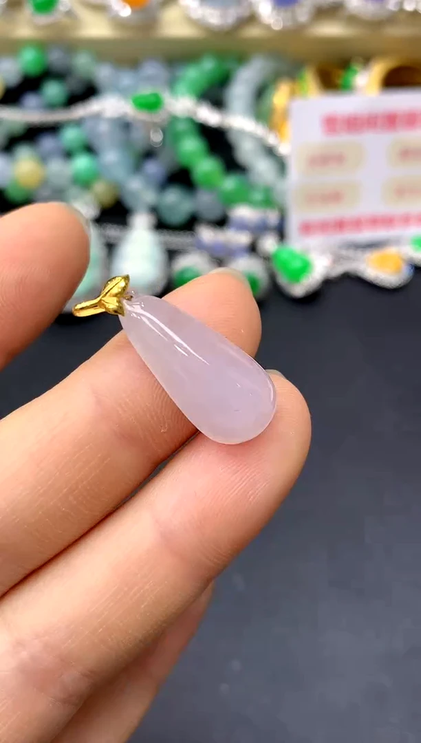 颈饰18K金镶嵌翡翠198-中国好珍宝