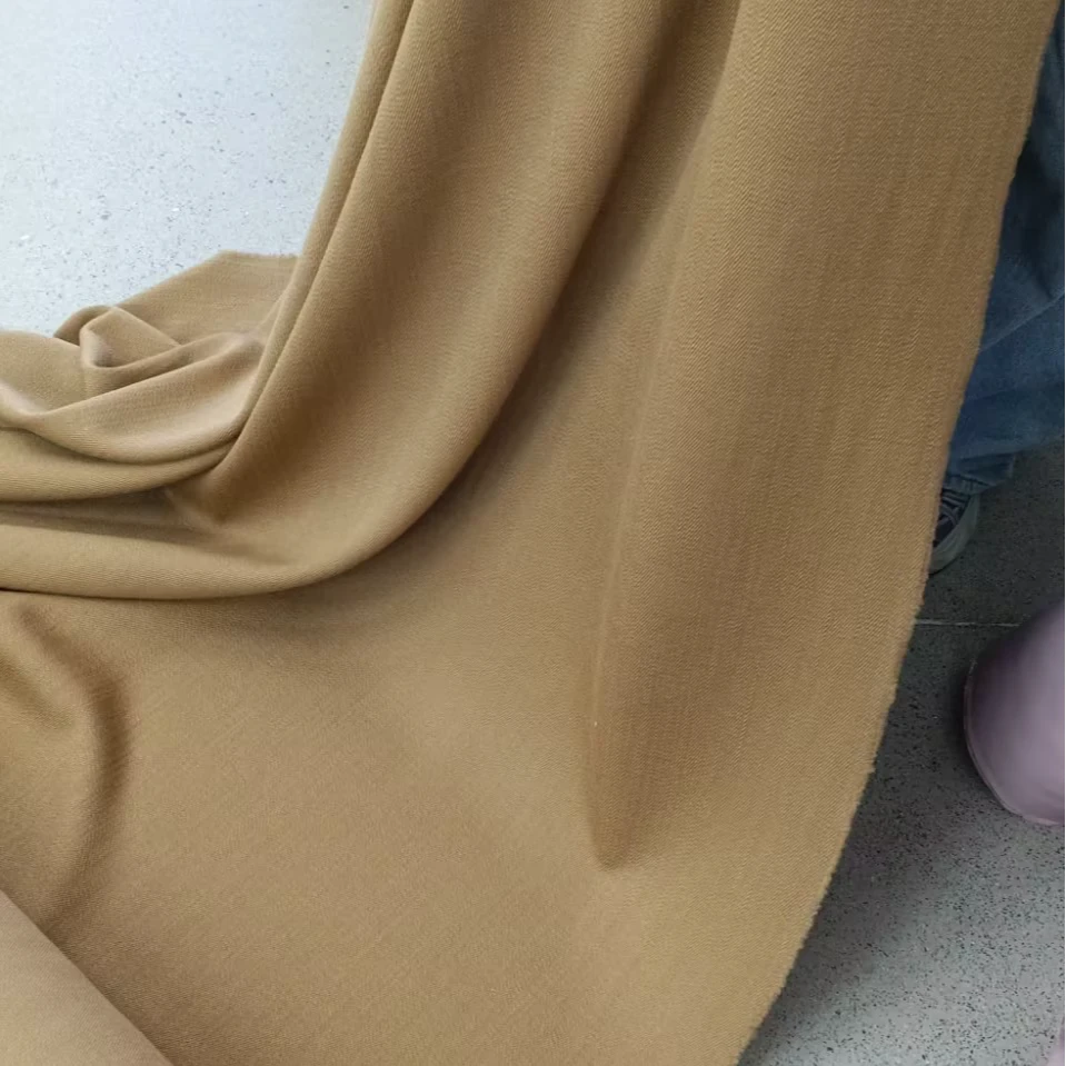 G&CC 全羊毛面料驼色外套大衣裤子布料宽156CM585G/M 意大利进口