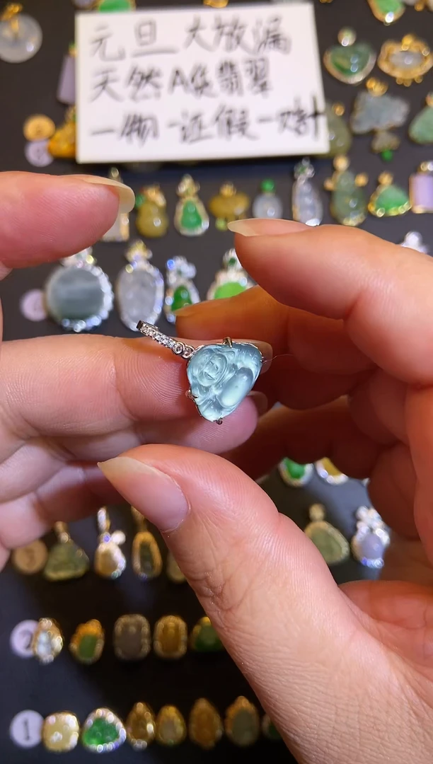 吊坠(不含链)银S925镶嵌翡翠1