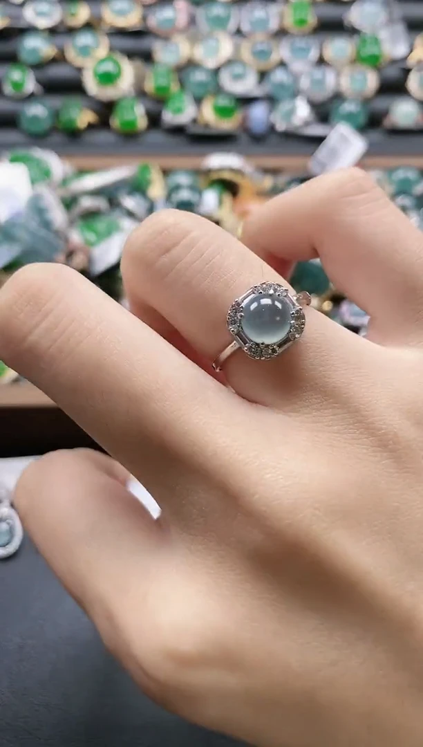 【闪购商品】翡翠戒指银S925镶嵌51511