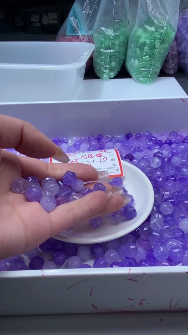 颈饰未镶嵌水晶w3042紫碧*玺南瓜珠10mm*6颗