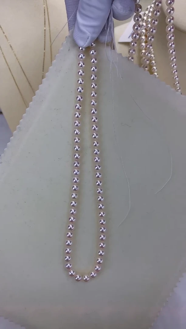 银S925镶嵌DA海水珍珠 GD220 6-7 akoya串链