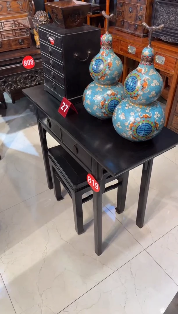 木木头款二****活小叶紫檀两抽屉书桌3600