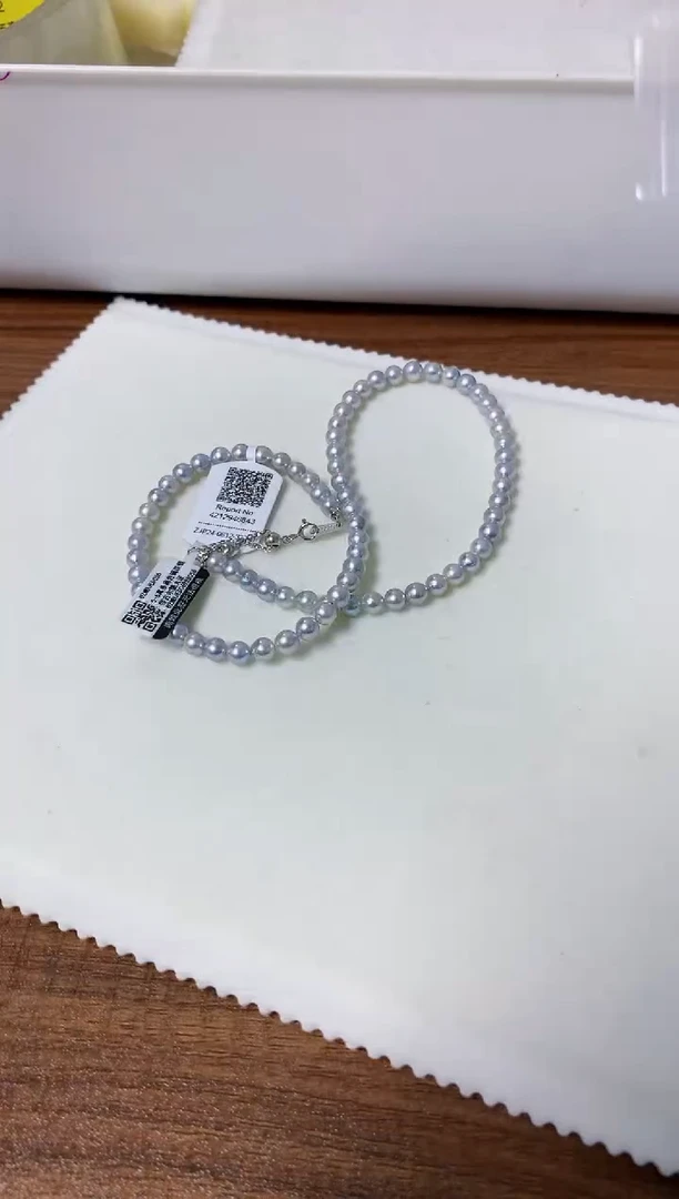 【闪购商品】海水珍珠饰品银S925镶嵌5-6真多麻色满珠链·吉尔德