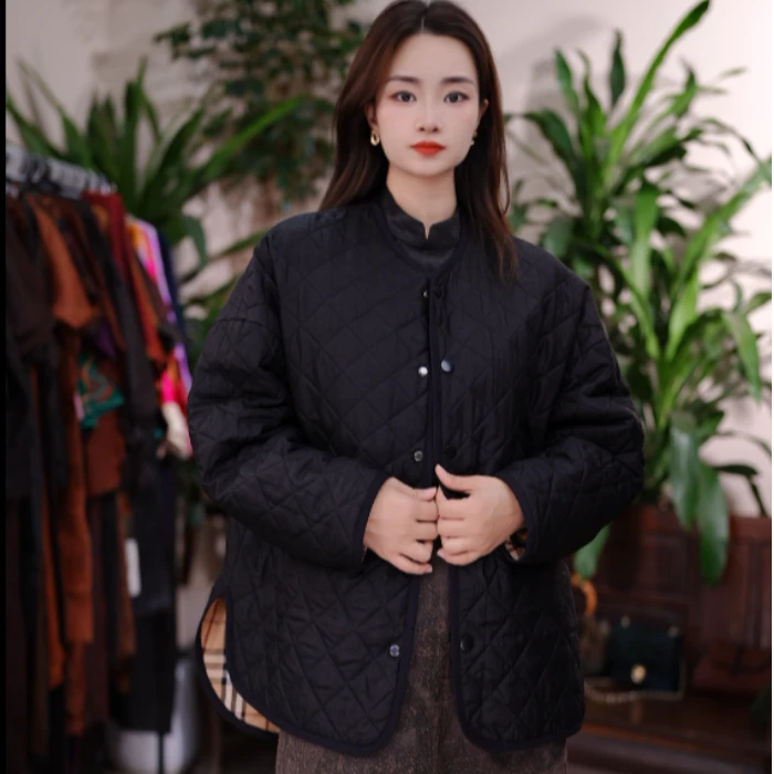 【清风明月-棉服】S25750 香云纱冬季男女同款夹棉服外套