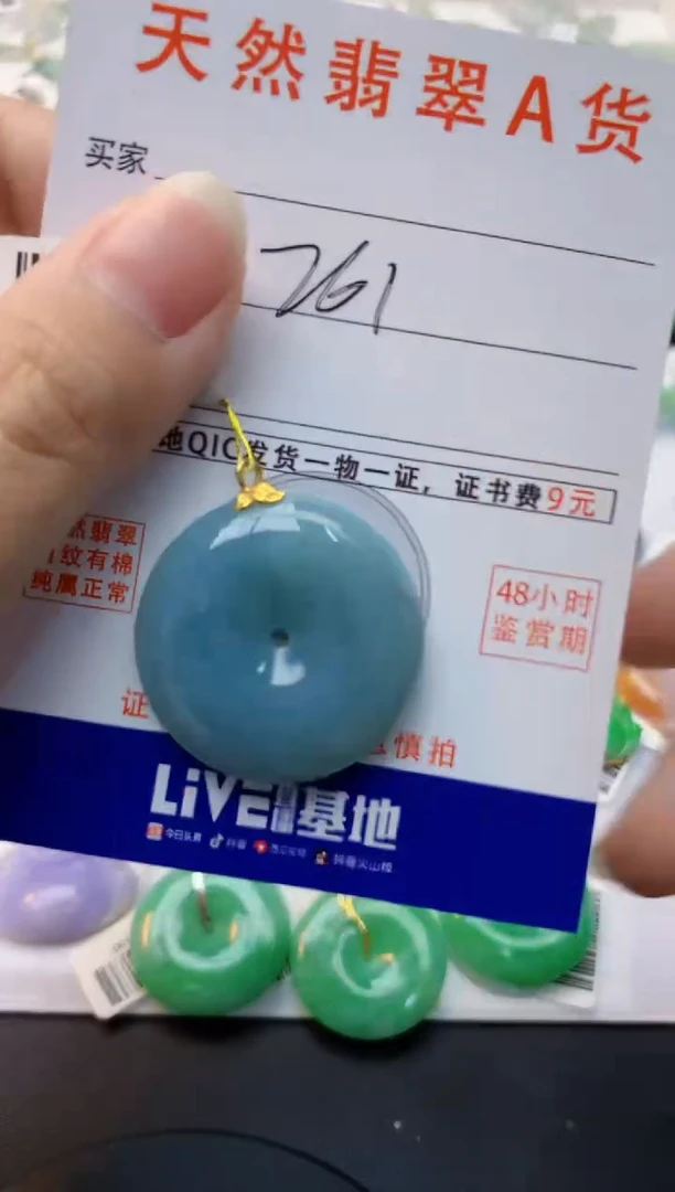颈饰18K金镶嵌翡翠天然缅甸A货翡翠
