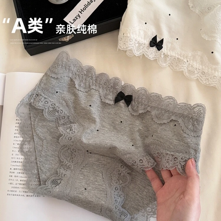 法式蕾丝少女内裤女生女士纯棉三角裤2025新款性感纯欲风中腰短裤