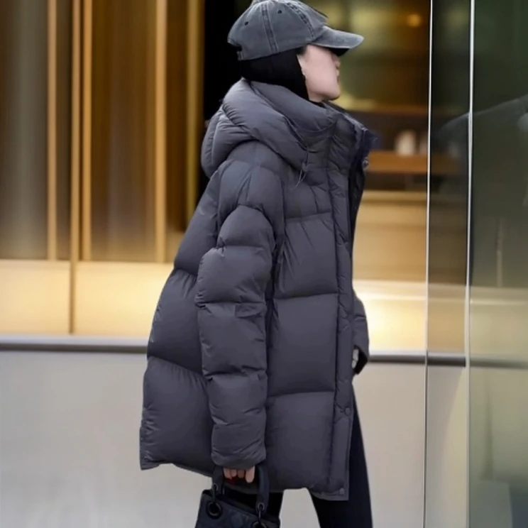 老黄71cm新标90云感泡芙鹅绒服轻奢时尚保暖连帽加厚一手长