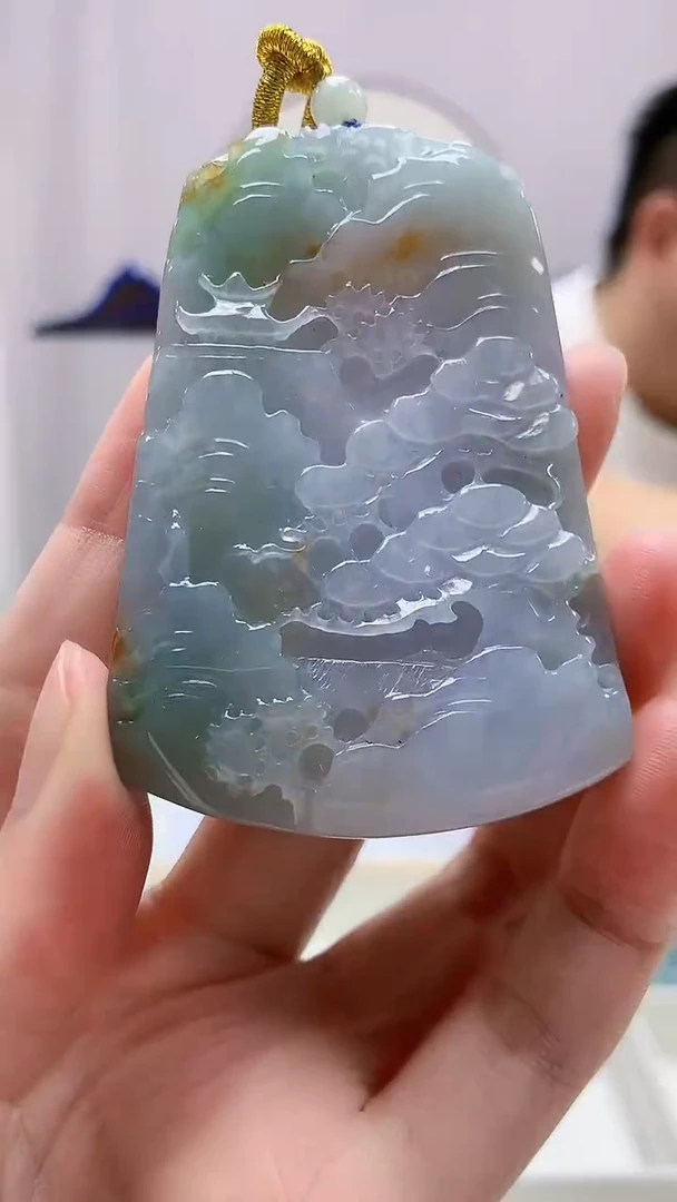 定制翡翠未镶嵌4812zm-毛货挂件山水98