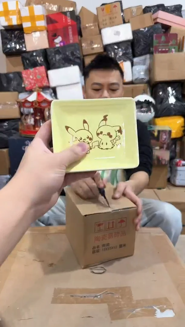 瓷片宝可梦小碟子4件套