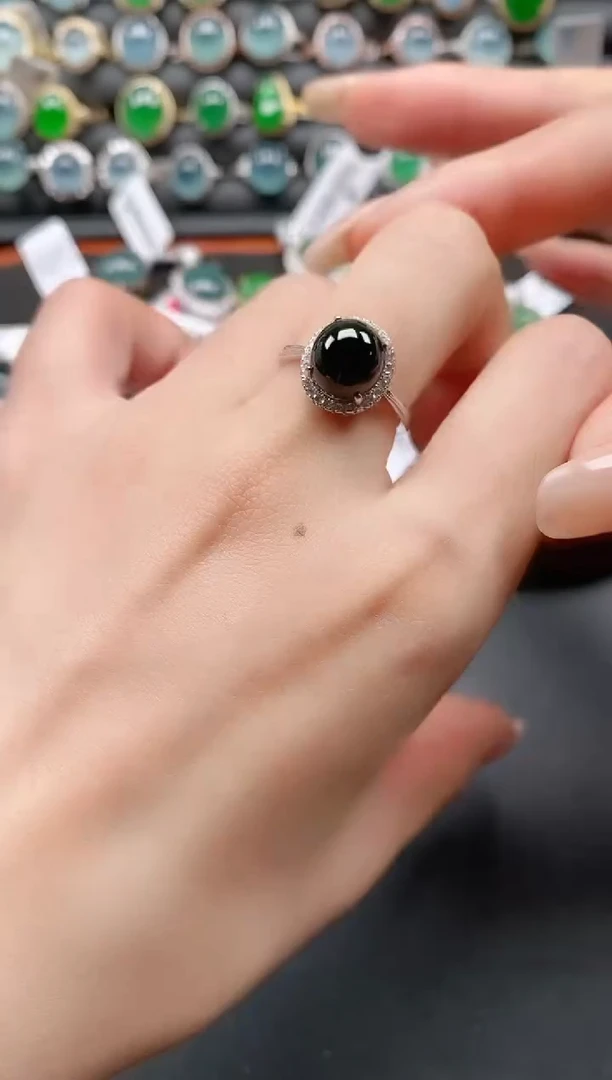 银S925镶嵌戒指翡翠11111