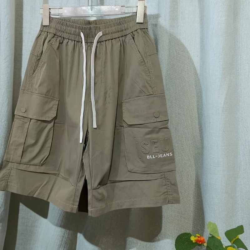 【8803-灰】青少年棉布工装五分裤