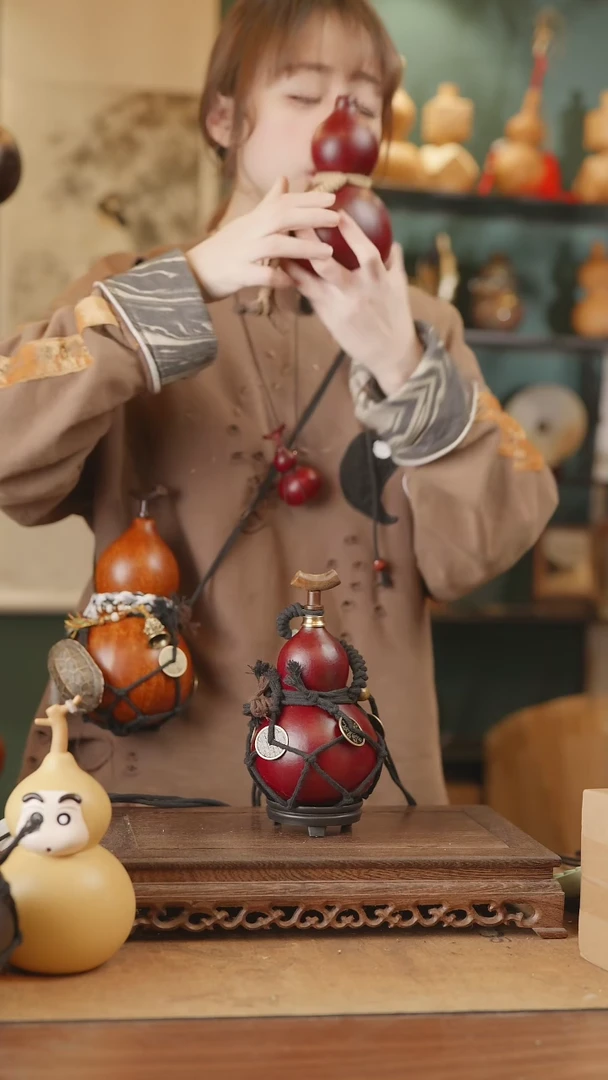 【闪购商品】145号精品天然大漆工艺防渗内胆酒葫芦~