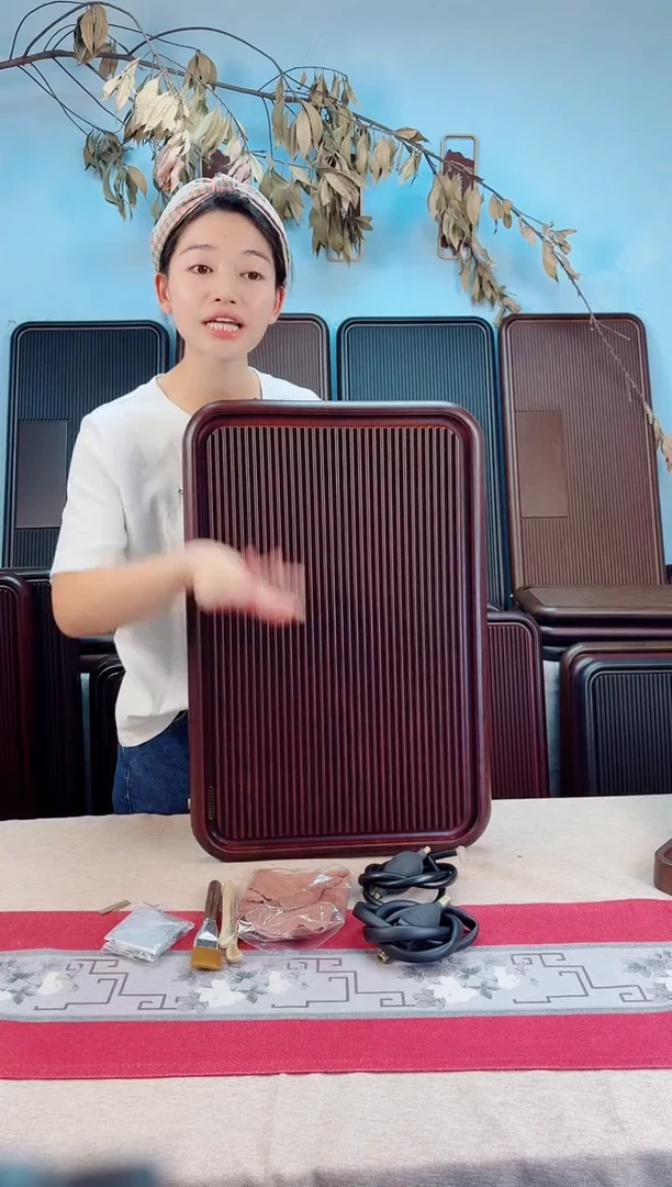 雾**猎60*40*4大海红色款式茶盘