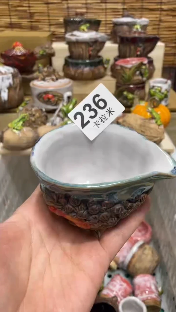 朱*珠236精美粗陶手工柴烧