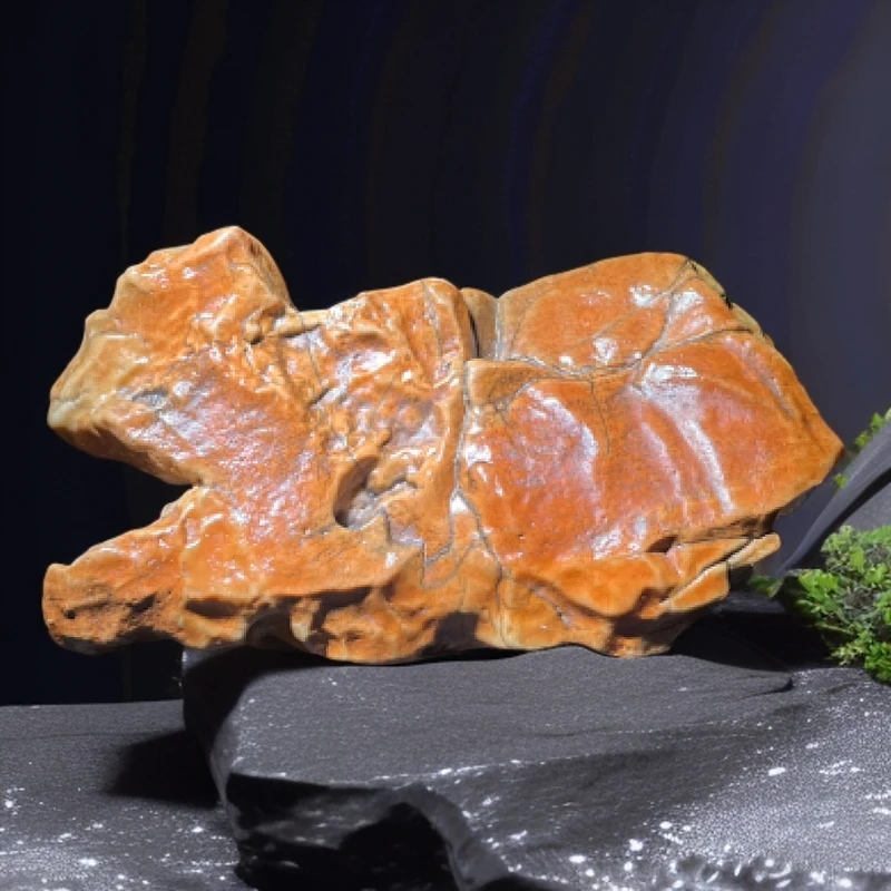 阿拉善奇石摆件沙漠漆彩石