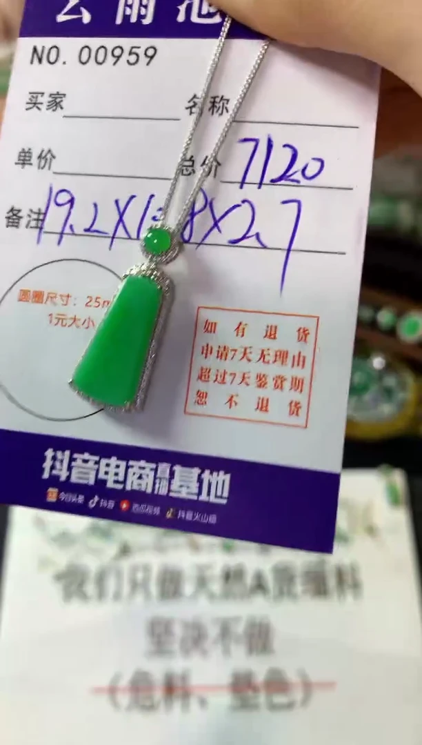 颈饰18K金镶嵌翡翠翡翠