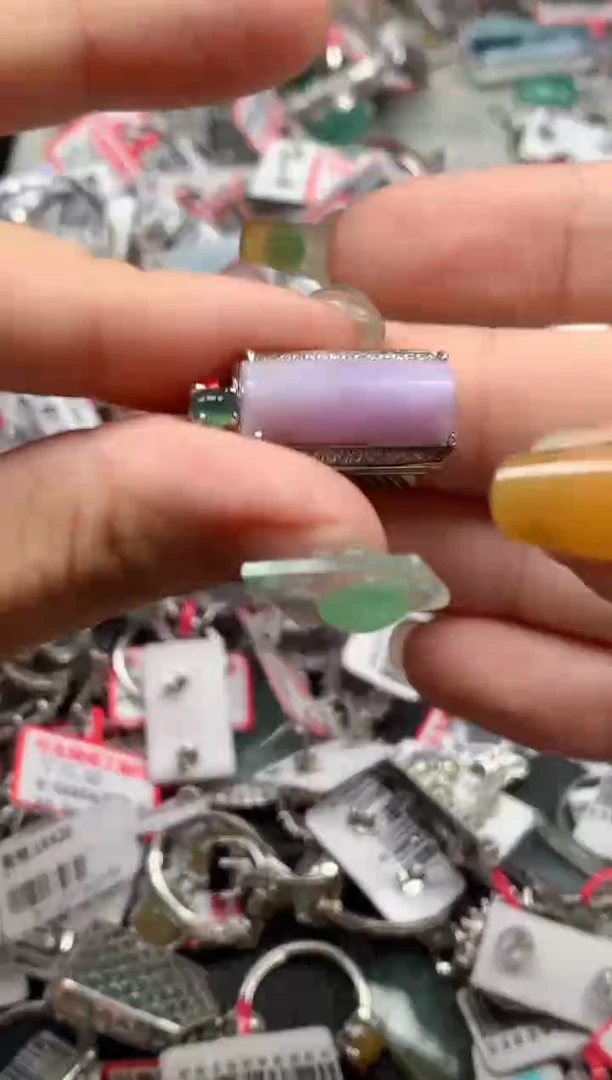 银S925镶嵌戒指翡翠天然A货缅甸翡翠