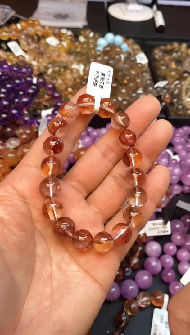 【闪购商品】水晶手链未镶嵌42 红胶花11mm+