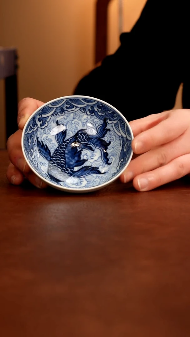 摆件陶景德镇瓷器，青花瓷手绘茶具~