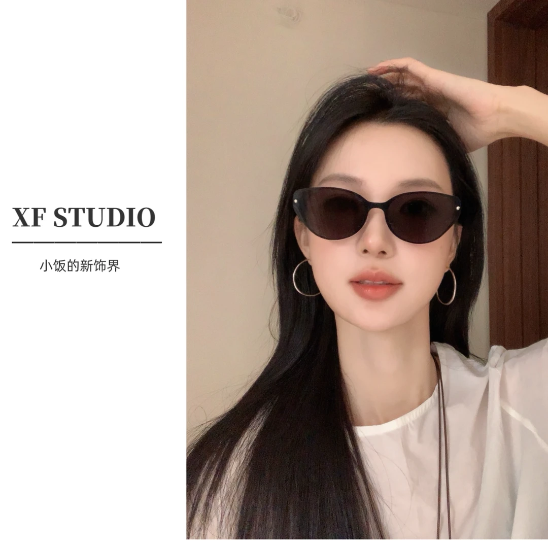 【xf stuido】小饭的秋季新款百搭高质感偏光老钱风猫眼墨镜