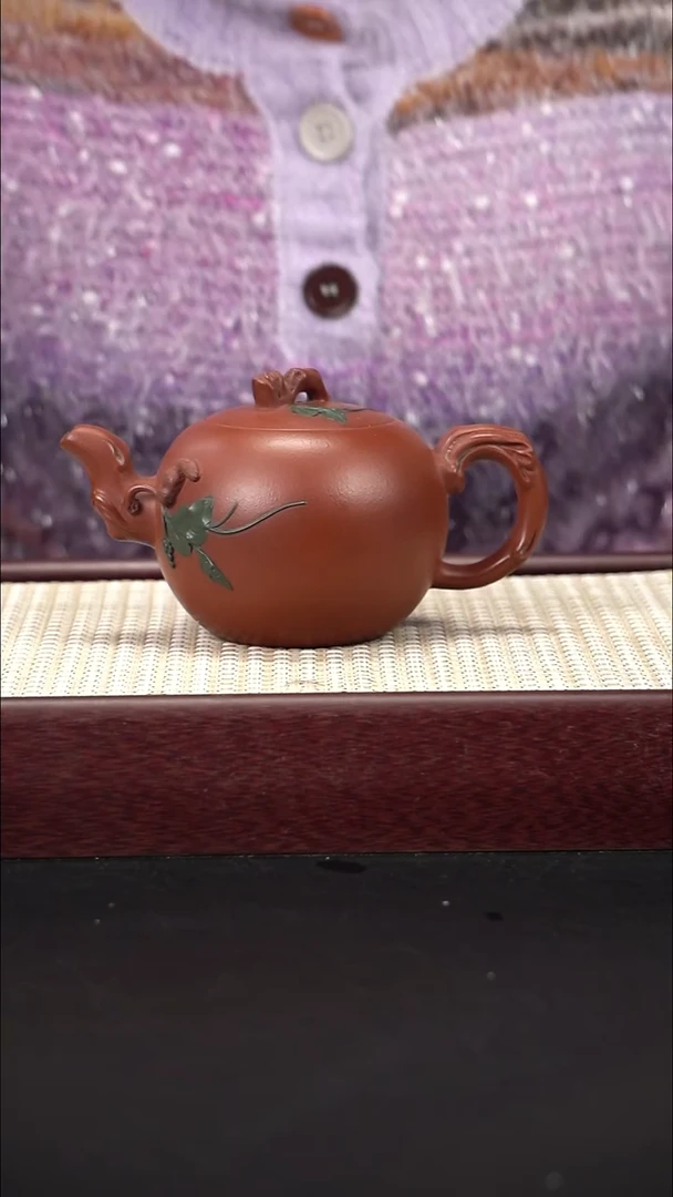 茶壶紫砂一粒珠  松鼠葡萄