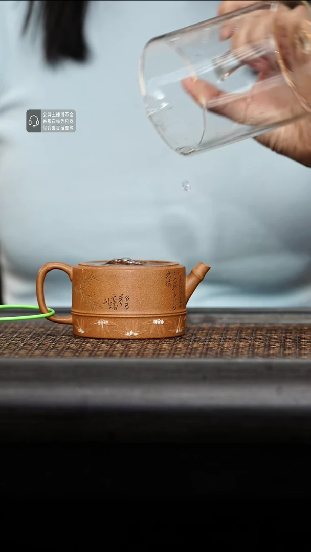 茶壶紫砂紫砂茶壶竹节汉瓦