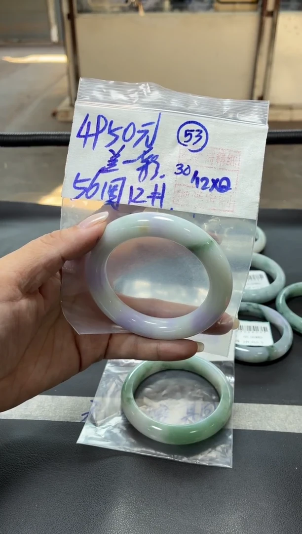 未镶嵌定制翡翠兰**彩+手镯56圆#4950元  毛货需抛光