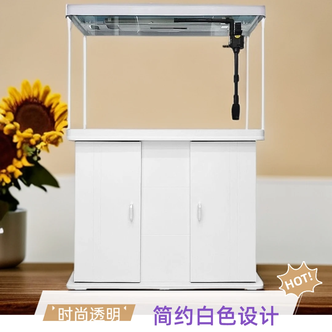 客厅家用中小型带柜一体免换水玻璃金鱼缸带氧气过滤鱼缸客厅家用