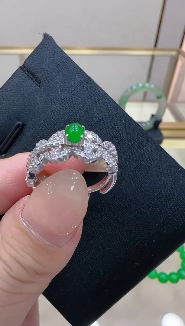【闪购商品】翡翠戒指银S925镶嵌团购多样性发一件
