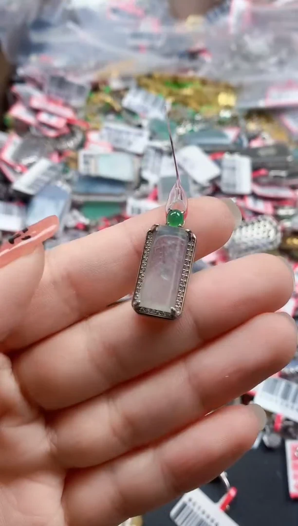 银S925镶嵌戒指翡翠天然A货缅甸翡翠