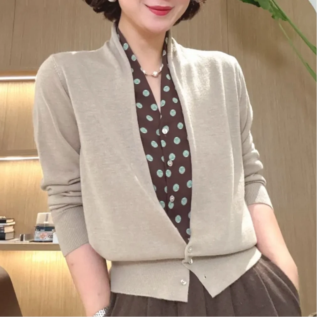 洋气假两件长袖女衬衫 2025秋季新款时尚花色拼接复古高级感上衣