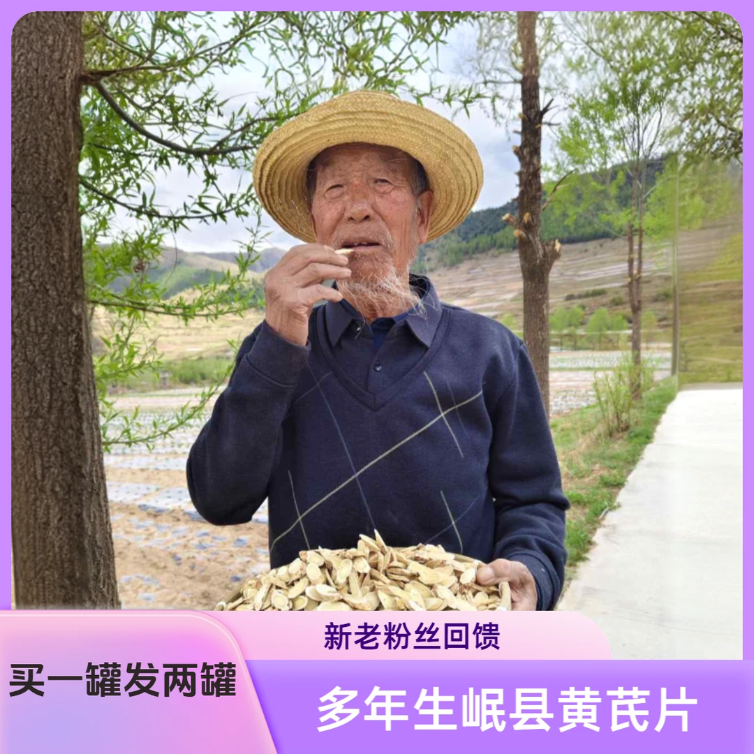 甘肃岷县多年生精选黄芪片无硫熏豆香味主根切片黄芪