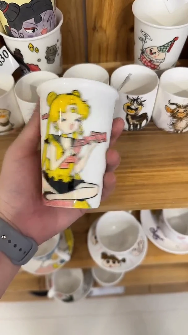 纯手工雨*纯手工绘制陶瓷杯