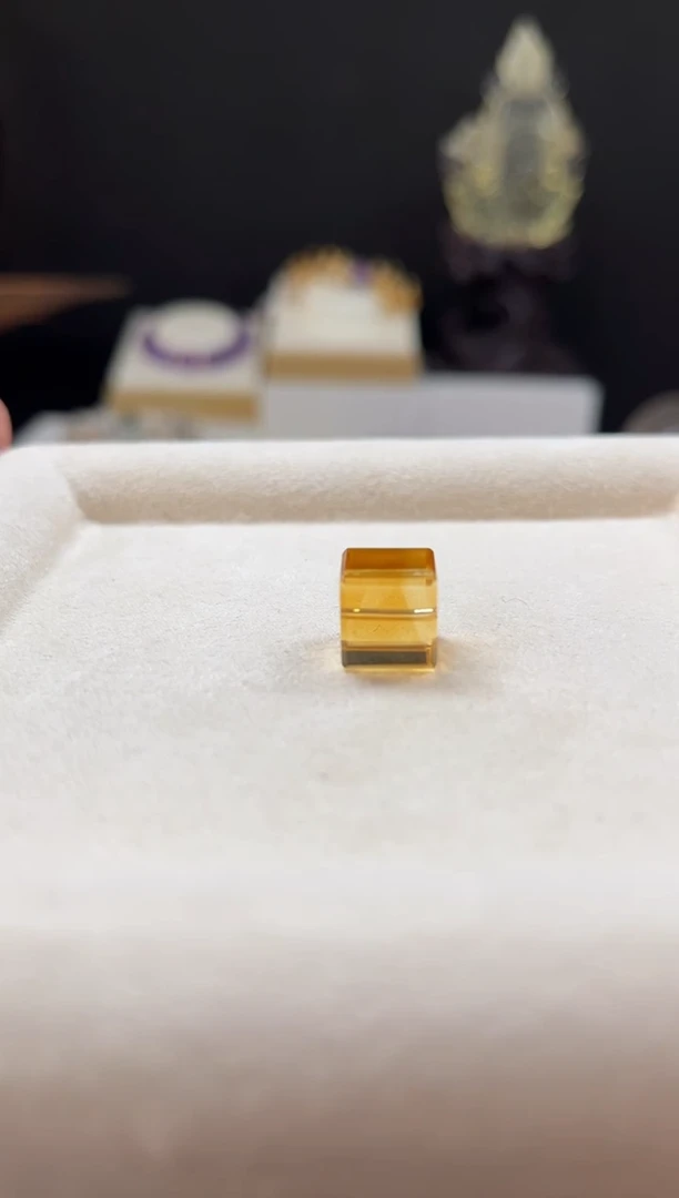 未镶嵌手链黄晶-****。天然黄水晶方糖单珠10mm