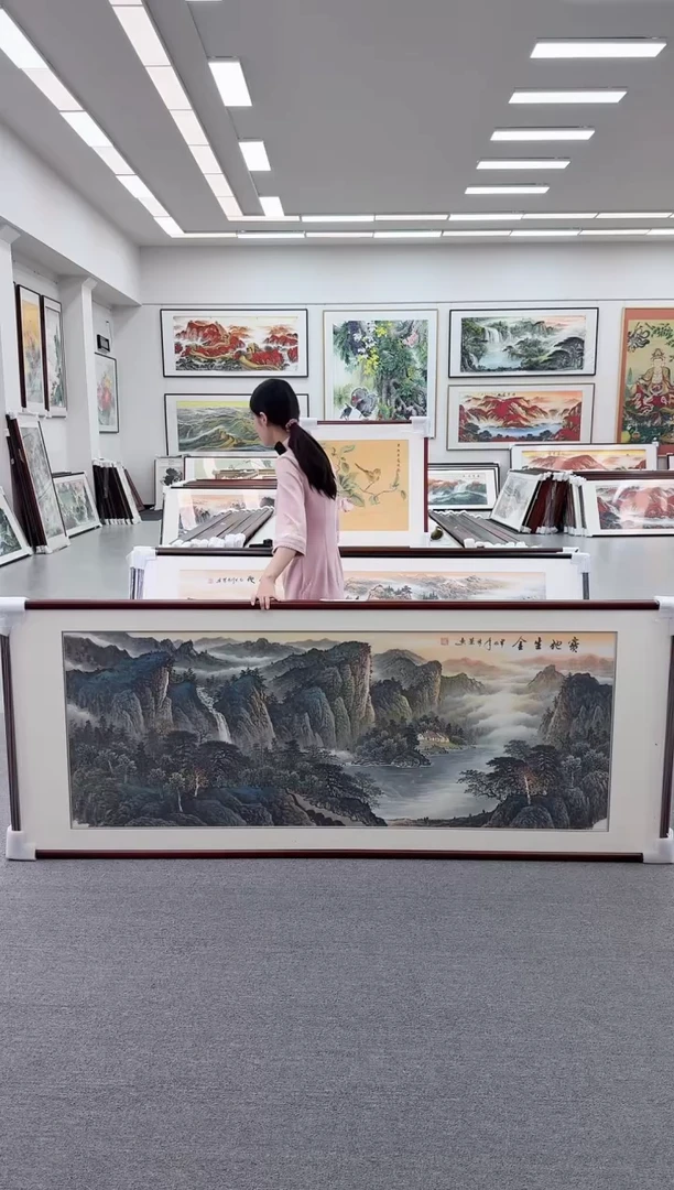 国画手绘 宝地生金 219*88