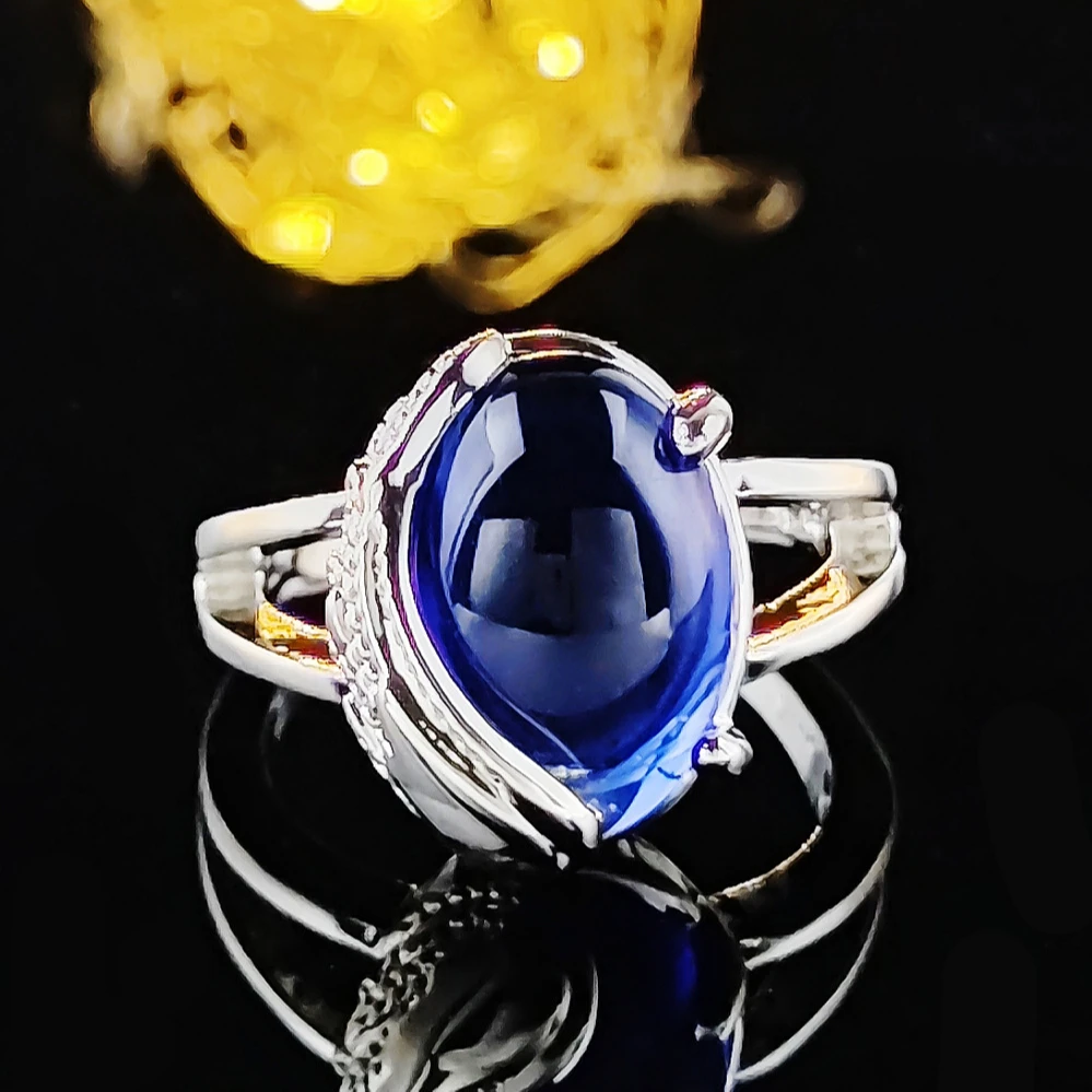 合金戒指 【蓝宝】戒指女欧美复古轻奢高级感气质百搭JZ36