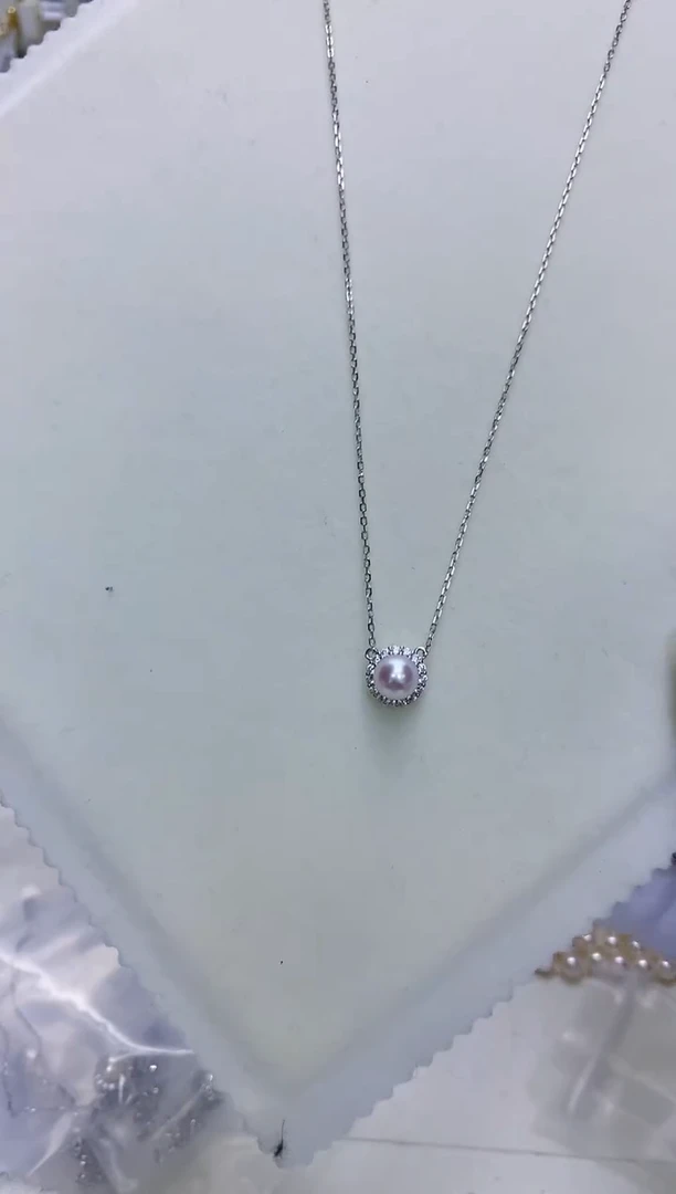 【闪购商品】海水珍珠饰品银S925镶嵌6-7太阳花套链