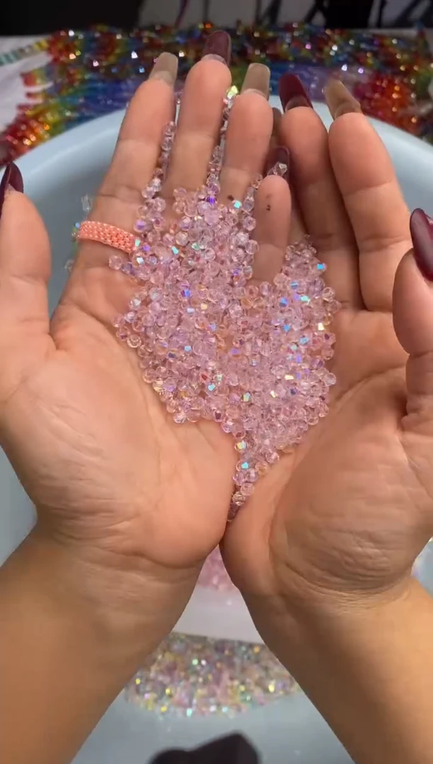 玻璃0871卡4尖晶进口彩500颗少女粉