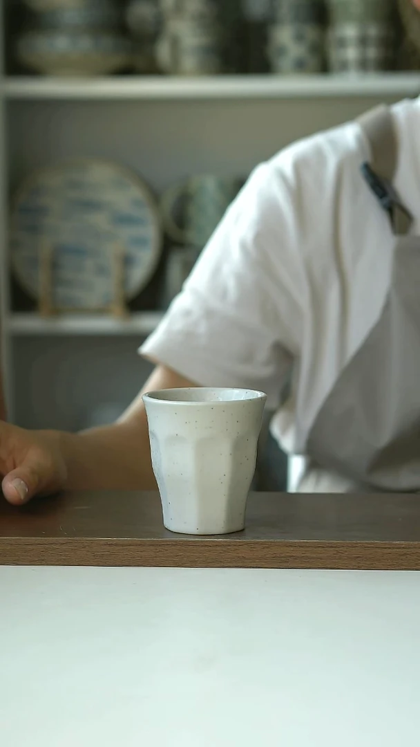 微瑕粗陶沙釉巴洛克浓缩杯120ml@4-2@