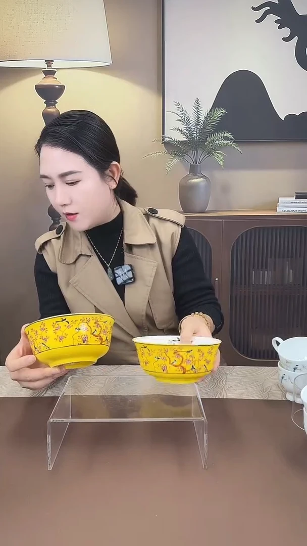 陶瓷6英寸喜鹊凳枝面碗2只装