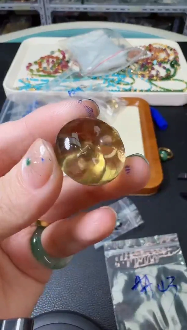 颈饰未镶嵌水晶高品金茶晶多样性发一AA43-