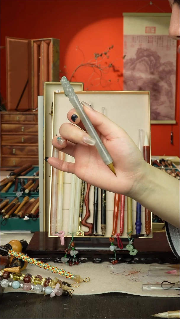 246号闪孤品高货毛笔链接 清水试笔 蘸墨不退