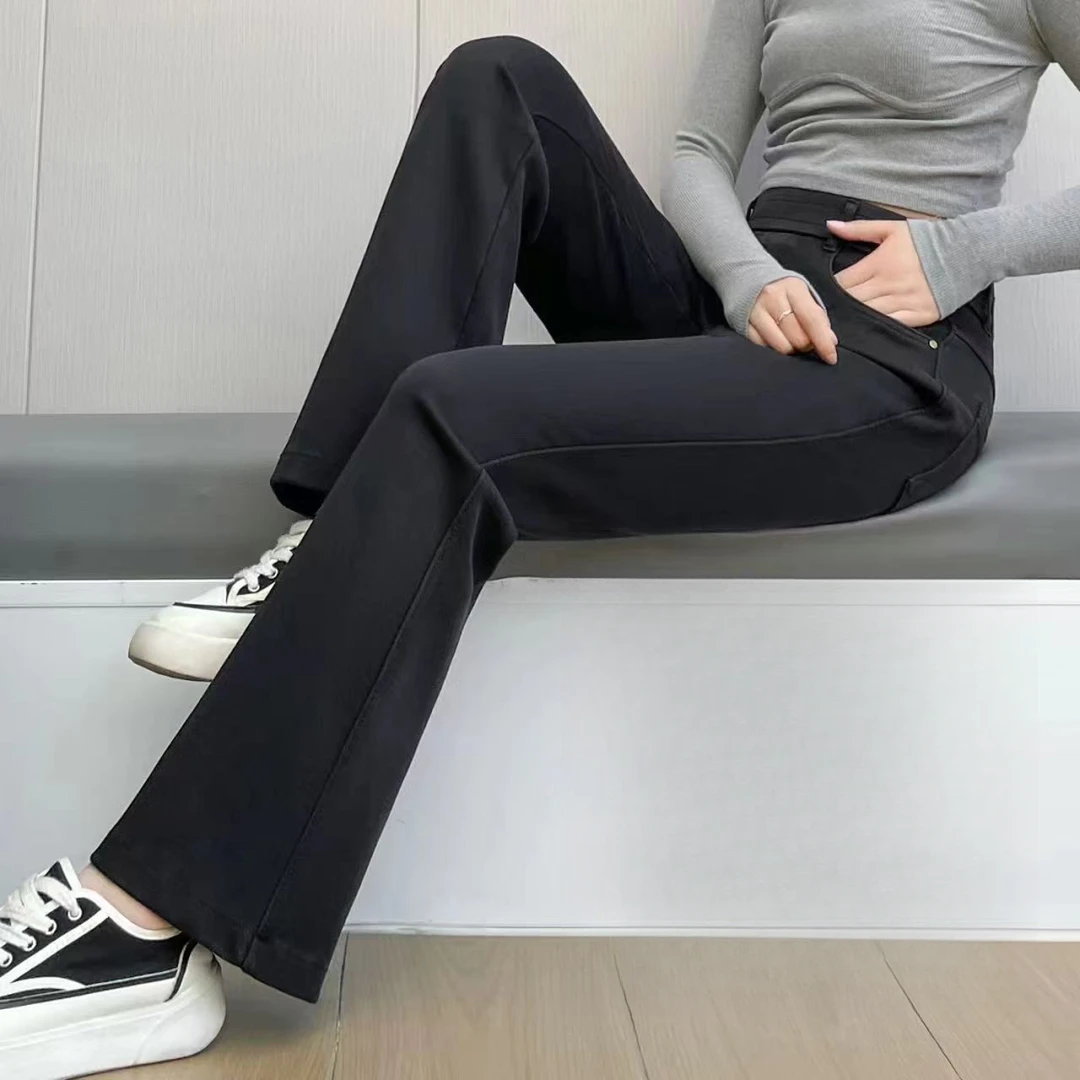 【小妹轻奢女装】欧版时尚气质遮肉显瘦春夏新款百搭微喇牛仔裤1806